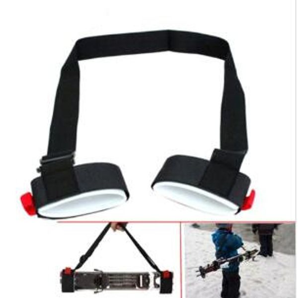 

adjustable skiing pole shoulder carrier lash handle straps porter hook loop protecting black nylon ski handle strap bags