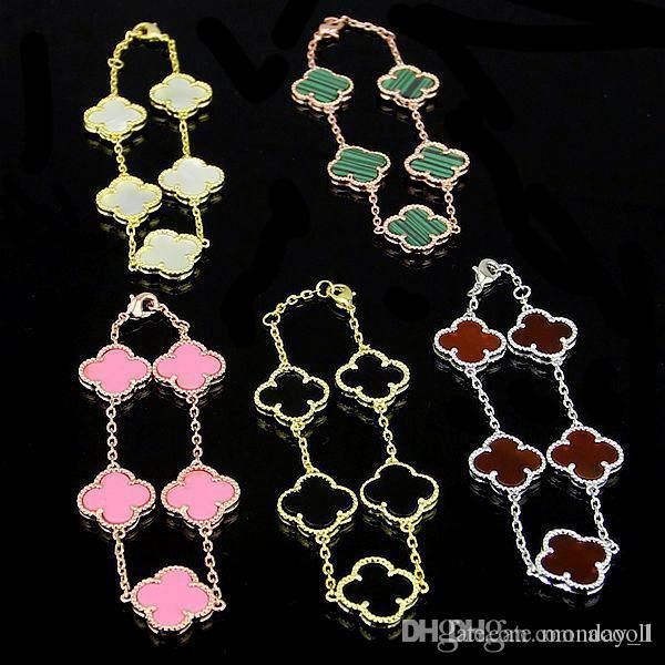 

v bracelets paris clover bracelet lucky clover bracelet love expend glory riches fashion design women wedding party bracelets, Black