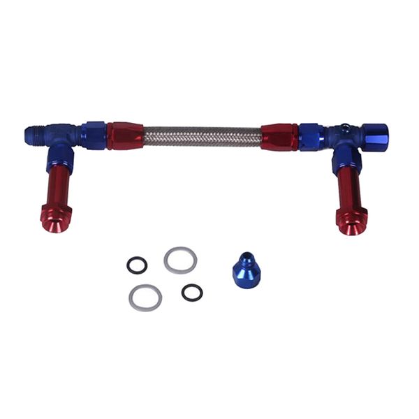 

double pumper carb braided stainless steel fuel line blue+red good performance