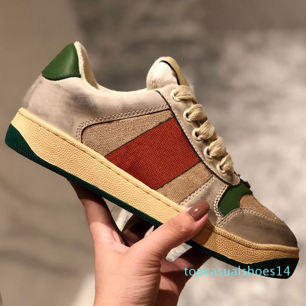 

dirty version new season designer shoe fashion luxury women shoes men's leather lace up platform sole sneakers white black casual shoes