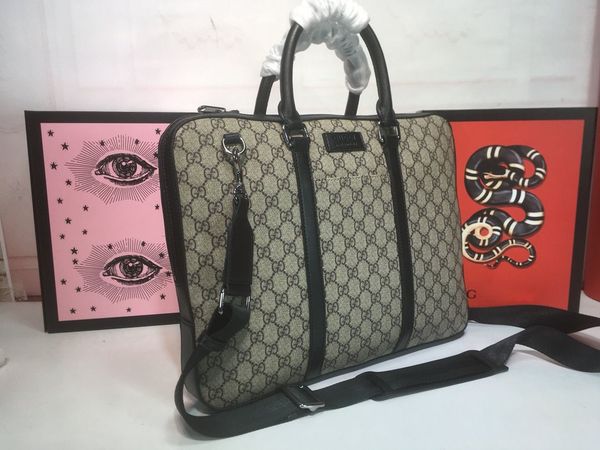 

classic business casual men's briefcases bag luxury real leather pvc designer handbags totes for man lapfile 38*29*4cm