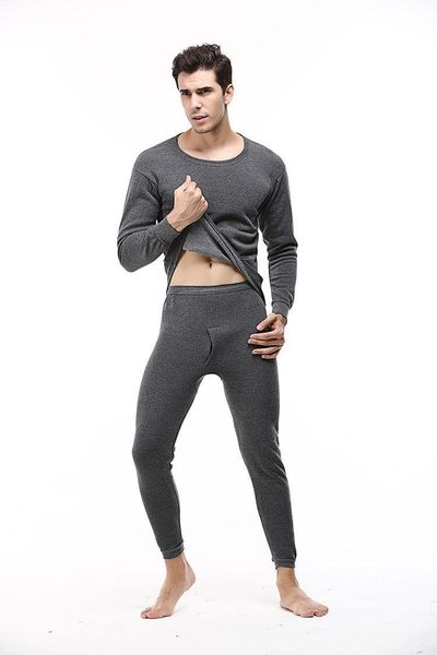 

mens winter sleepwear suits solid color tshirts long pants 2pcs clothing sets bottoming pajama sets, Black;brown
