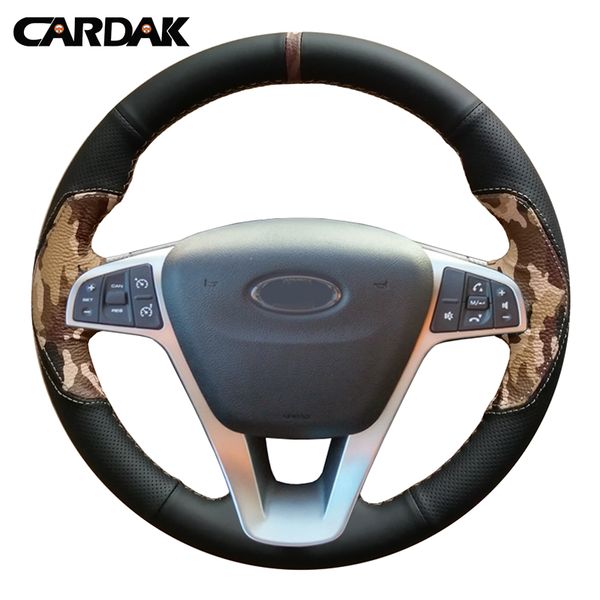 

cardak diy black leather hand-stitched car steering wheel cover for lada vesta sw 2015 2016 2017 lada x-ray