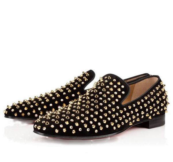 

престижное rollerboy шипы red bottom бездельников flat мужские кроссовки walking обувь, открытый бассейн бизнес-платье партии oxfords прогул, Black