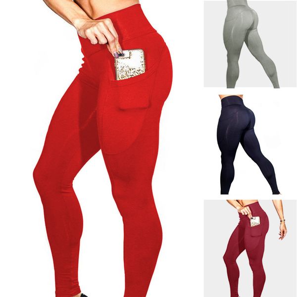 

yoga outfits women gym fitness leggings pants sportswear stretchy high waist running seamless workout, White;red