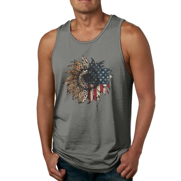 

sunflower red white blue flag yythk men' tank shirt, White;black
