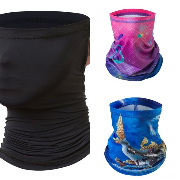 

rxlkz outdoor uv protection scarf bicycle cycling scarf bandana triangle headband outdoor sunscreen riding face mask men's sportswear, Black