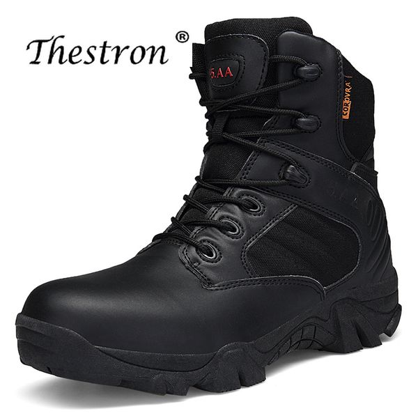 

новая зима осень мужчины boots спецназ tactical combat desert ботильоны кожа снег мужчины армия работа обувь, Black