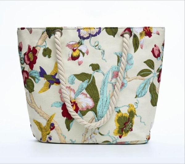 

2020 новая женская сумка мода портативный холст сумка пляж плечо