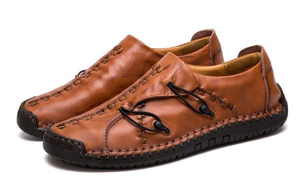 

designer suede brand leather shoes men loafers ocs casual leather shoes soft driving shoes men flats walking lace-up man footwear, Black