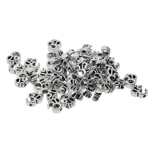 

50 pieces alloy silver meditation yoga om charms spacer loose beads findings for jewelry making beading supplies