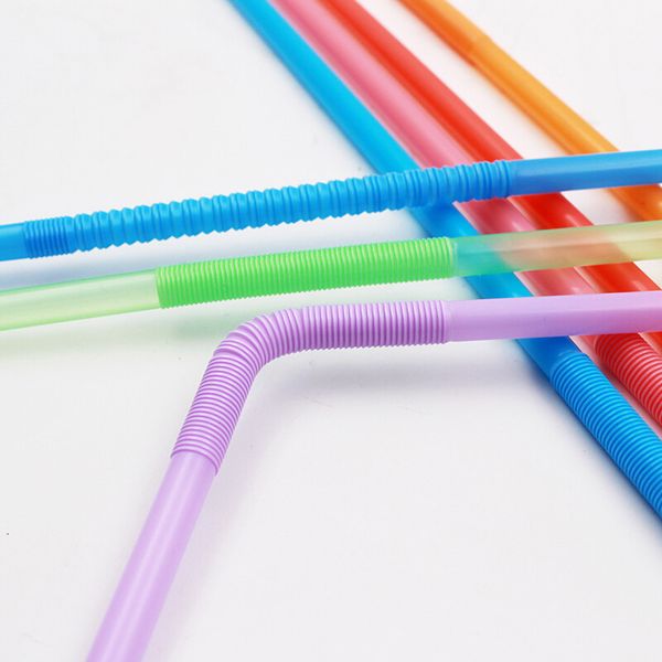 

disposable straws bendable juice drinking flexible 26cm safe for home party bar yu-home