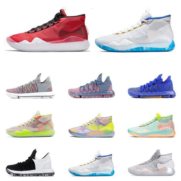 

kd 10 12 men basketball athletic shoes university red warriors home eybl 90ss kid black white trainers sports sneaker size7-12