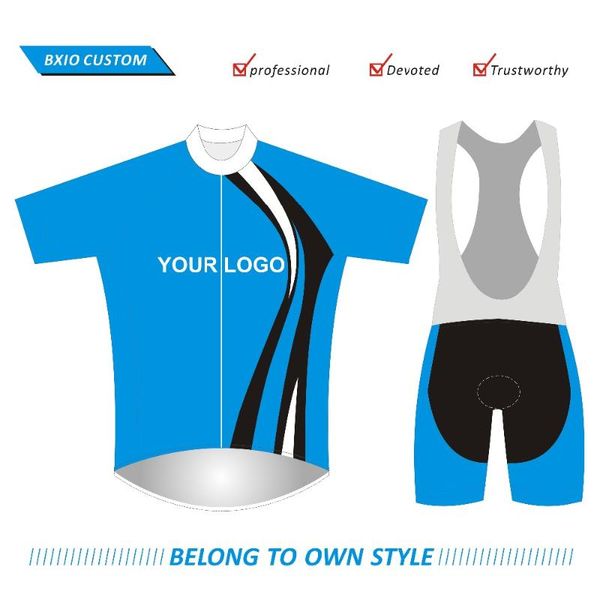 

bxio brand custom cycling sets blank bike wear pro team cycling kits oem design bicycle clothing diy ropa ciclismo bx-custom-1, Black;blue