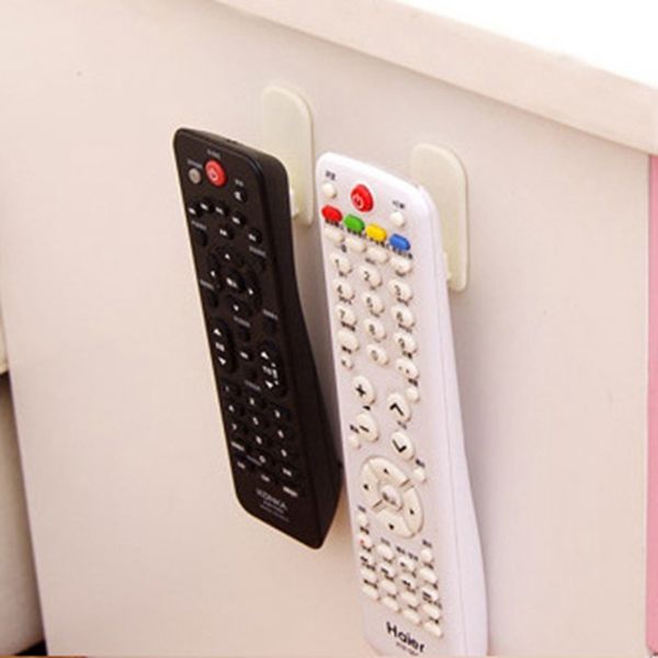 

2 pairs 4pcs plastic hooks sticky hook set tv air conditioner remote control key practical wall storage holder strong hanger