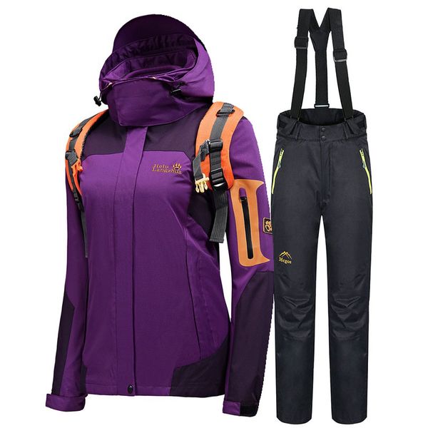 

ski suit for women waterproof windproof skiing snowboarding jacket sets thermal snow suit outdoor women's winter ski jacket