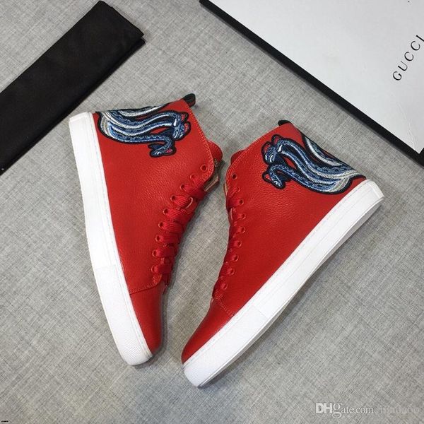 

19fw высокая верхняя обувь 2019 мода удобные мужчины повседневная обувь мужчины кроссовки зашнуровать тренеры белые кроссовки мужская обувь, Black