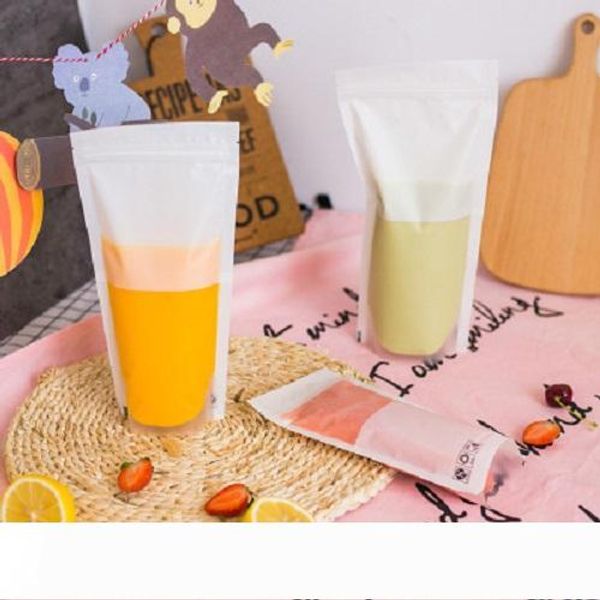 

12oz пейте сумки сумки матового zipper стоячей пластиковый питьевой мешок с соломой с держателем многократно закрывающимся жаропрочной беспл