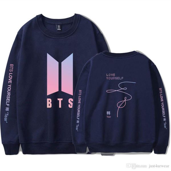 

o-neck bts kpop pullover sweatshirts teenager hip hop loose hoodies mens women sweatshirts lovers hoodies hommes clothing