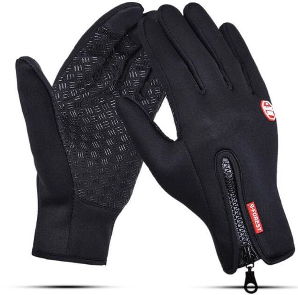 

touch screen glove cold proof men women sports gloves fleece thickened winter outdoor riding warm waterproof training yakuda 2020 fitness, Black