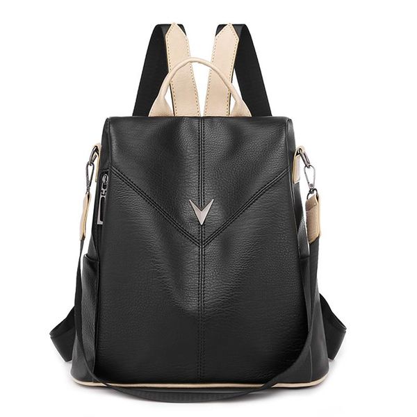 

2020 women leather backpacks vintage female shoulder bag travel ladies bagpack large capacity school bags for girls women