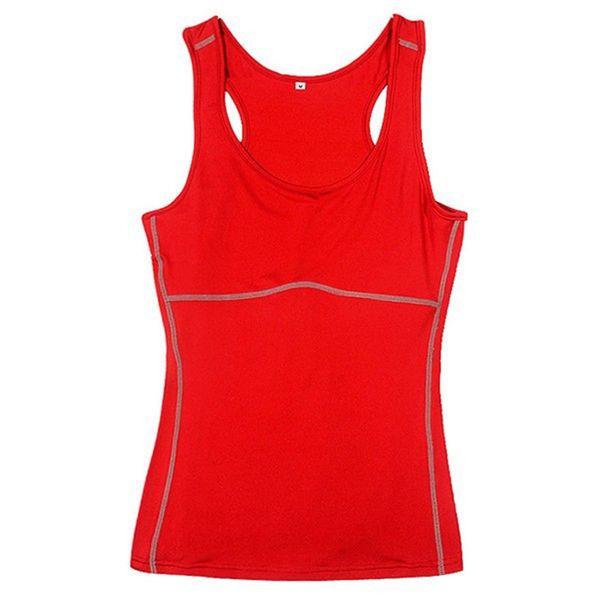 

women compression under base sports wear yoga tank ladies gym skins clothes running cami vest, White;red