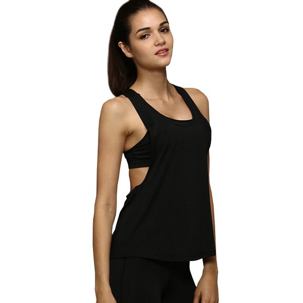 

women sleeveless hollow back yoga shirts workout fitness shirt quick-drying sport vest sport running training clothes, White;red