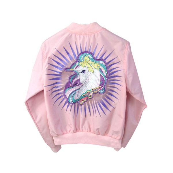 

#lhc92 toddler girls unicorn pattern coats, Blue;gray