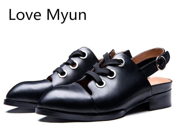 

summer genuine leather sandals black retor pointed toes men shoes fashion breathable business casual shoes man gladiator sandals