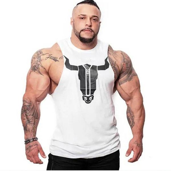 

us mens gym muscle shirt tank sports bodybuilding fitness athletic vest new summer vest clothing, White;black