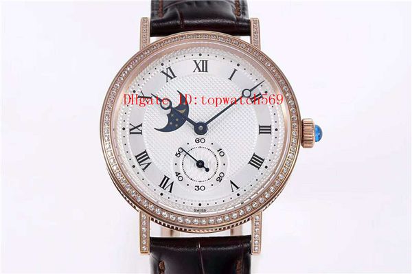 

classique 4396 watch diamond watch swiss cal.5165r automatic 28800 vph moon phase 18k rose gold stainless steel case sapphire crystal, Slivery;brown