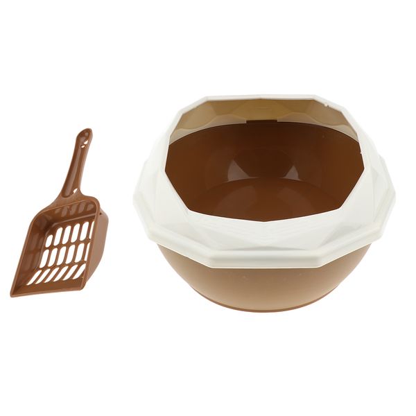 

cat litter box tray anti splash toilet fenced design pan with shovel
