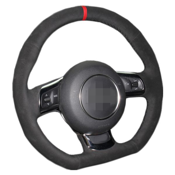 

Black Suede DIY Hand stitched Car Steering Wheel Cover for Audi TT 2008-2013