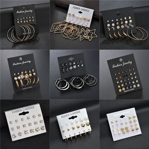 

letapi fashion crystal earrings set for women bijoux simulated pearl ball big circle wedding earring jewelry, Golden;silver