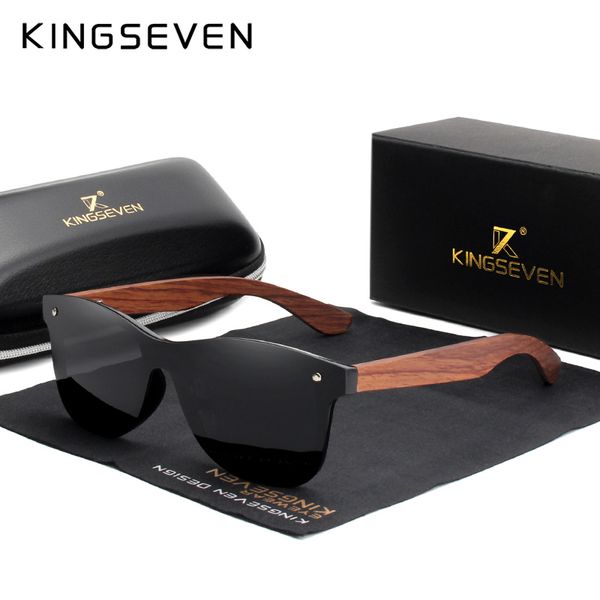 

kingseven natural wooden sunglasses men polarized fashion sun glasses original wood masculino, White;black