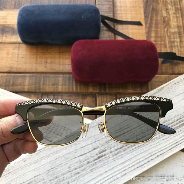

new designer sunglasses 0235 sunglasses for women men sun glasses women brand designer coating uv protection pearl rivets fashion sunglasses, White;black