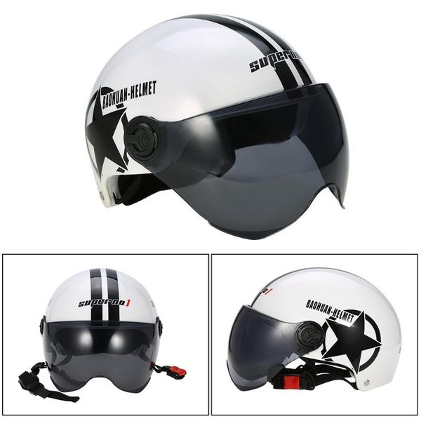 

motorcycle helmet half open face adjustable size protection gear head helmets five-pointed star