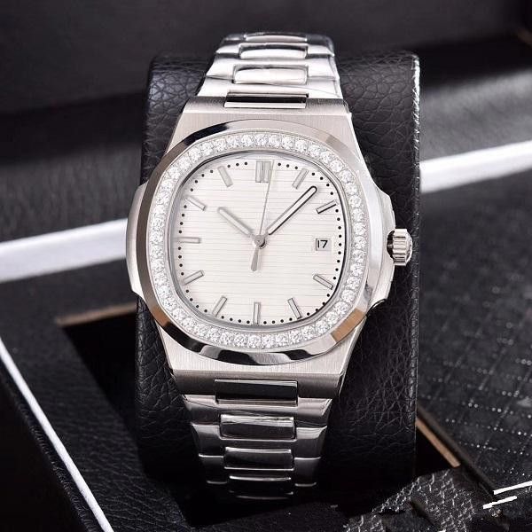 

19ss дизайнерские часы роскошные мужские деловые часы # 039; s diamond watch автоматический механический ремешок из нержавеющей стали nautil, Slivery;brown