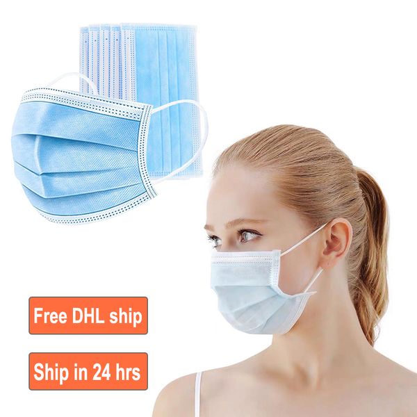 

одноразовые маски для лица пылезащитный анти-плевок лицевой чехол 3-слойный дышащий ушной вкладыш маски защита от загрязнения воздуха маска