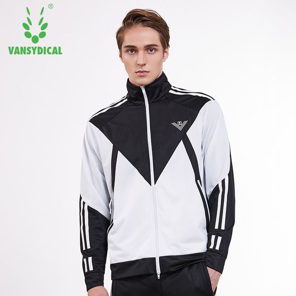 

vansydical sports jackets autumn winter men's running long sleeve zipper windproof sportswear outdoor fitness workout, Black;red