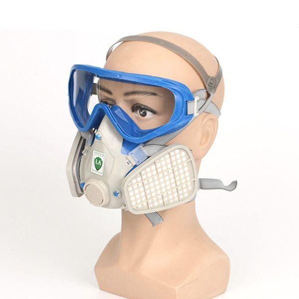 

full face respirator gas mask goggles dust mask for pm filtering chemistry prevention filter paint dust spray chemical gas mask, Black;white