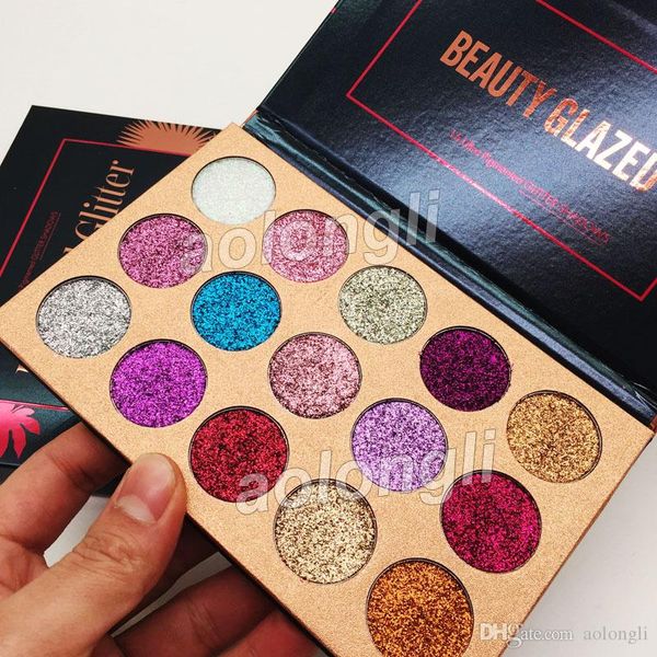 

Лучших красоты Глазированного Блеска Eyeshadow Palette 15 цветов палитра тени глаза макия