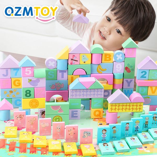 

Kids Toy Building Blocks Educational Force-Year Old Baby-Girl Boy Multi-Functional Wood Assembled Early Education