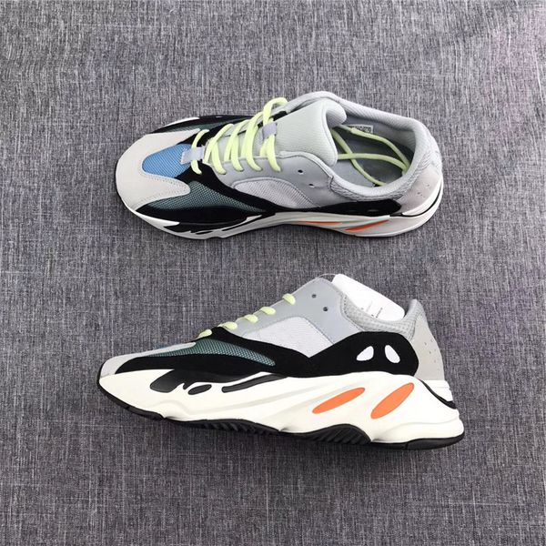 

2018 authentic 700 kanye west wave runner men women outdoor shoes 700 v2 static mauve triple white ef2829 sneakers with original box, Black