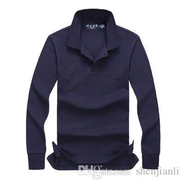 

2017 autumn and winter new high-quality men's fashion long-sleeved polo shirt casual men's polo shirt long sleeves size s-xxl, White;black