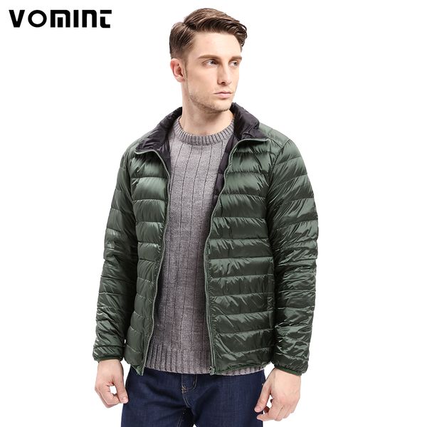 

vomint 2017 brand new men down coat light fabric down man 90% feather winter double-sided wear jacket ultralight v7a1c004, Black