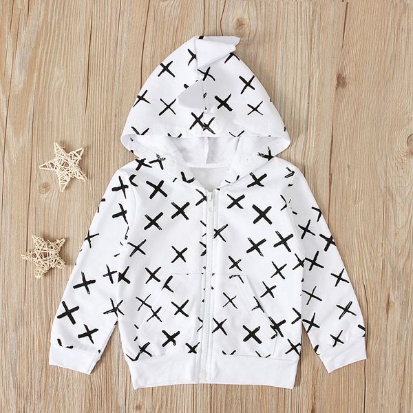 

fashion kid jackets for girls outerwear boys toddler kid baby hooded sweatshirts blouse cartoon 3d dinosaur print #lr2, Black