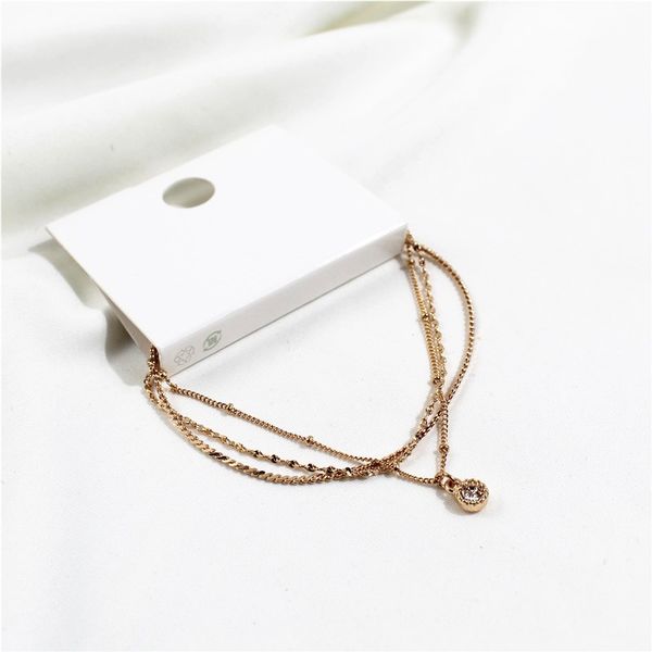 

three simple korean style bracelet fashion crystal chain bracelet, Black