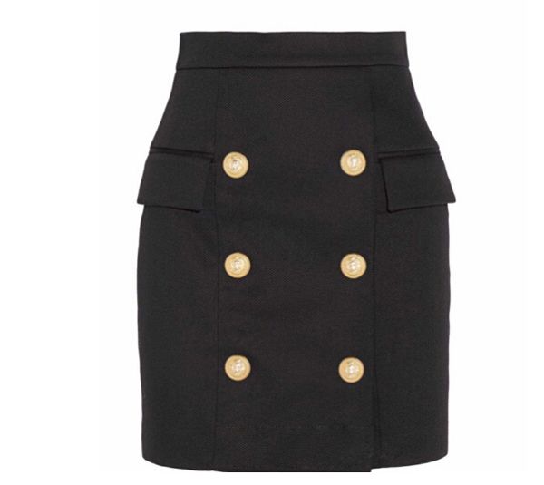

new fashion black and white red runway 2020 designer skirt women's metal lion buttons embellished mini skirt