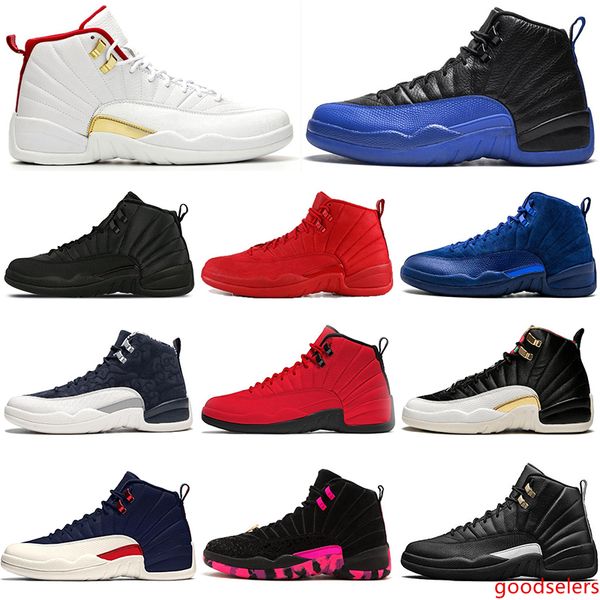

fiba 12 12s basketball shoes men game royal gym red white bulls flu game michigan mens trainers sports sneakers